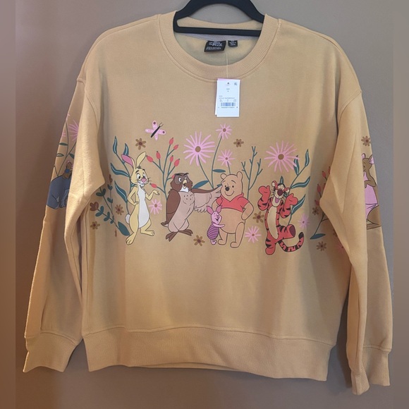 Women's Winnie Fleece Graphic Pullover Sweatshirt - Mustard Yellow Medium - Picture 4 of 10